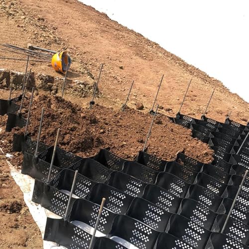 MSWEGKRE Geogrid Soil Reinforcement - Erosion Control Retaining Walls, DIY Cuttable Slope/Embankment Gravel Stabilizer 33 30 26 23 19 10 3 Ft, Arenas Horse Farm Foldable Permeable Grids~/