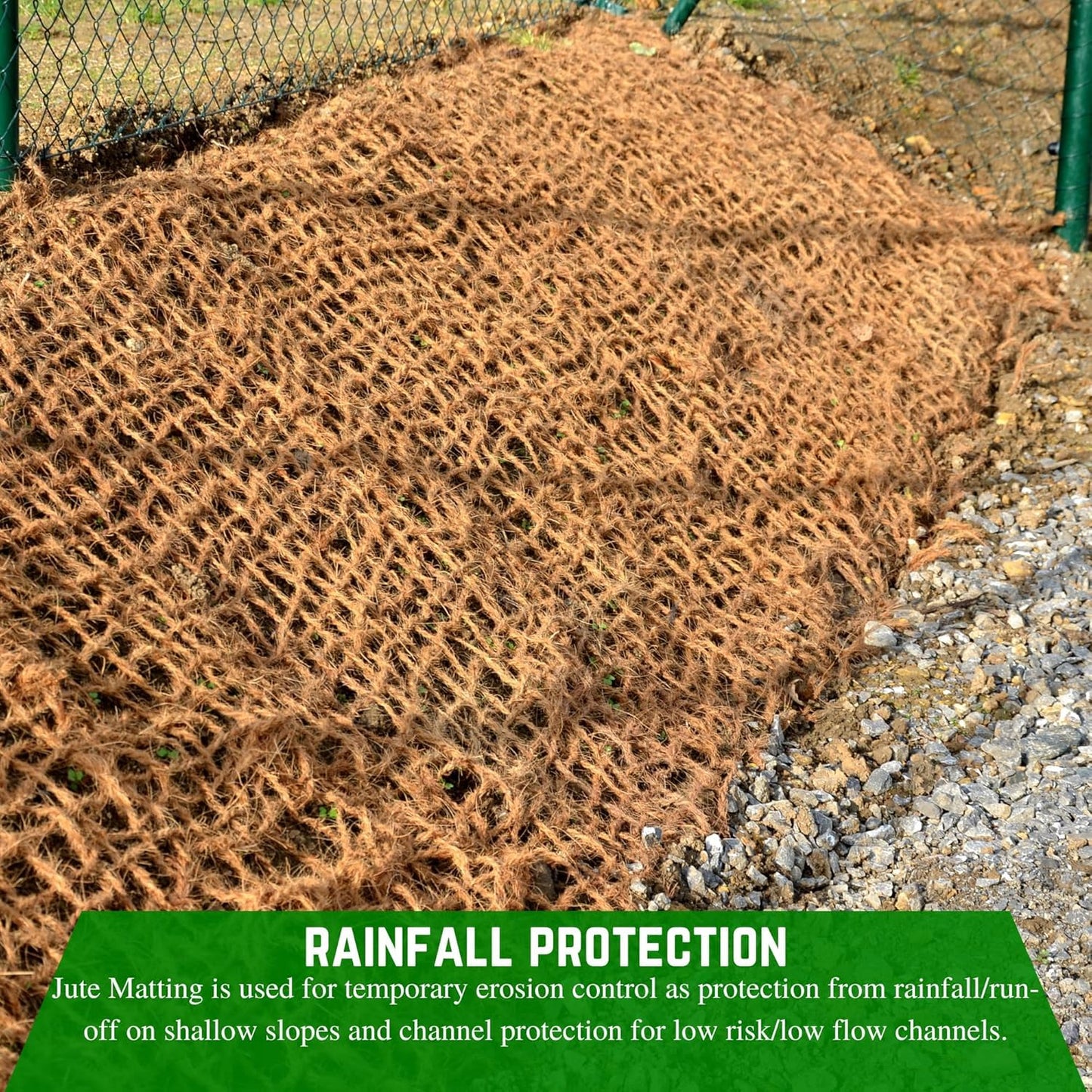 Farm Plastic Supply - 100% Biodegradable Jute Erosion Control Blanket - 4' x 225' - Soil Saver Mesh Blanket, Erosion Control Jute Netting, Jute Netting, Biodegradable, Erosion Control Blanket